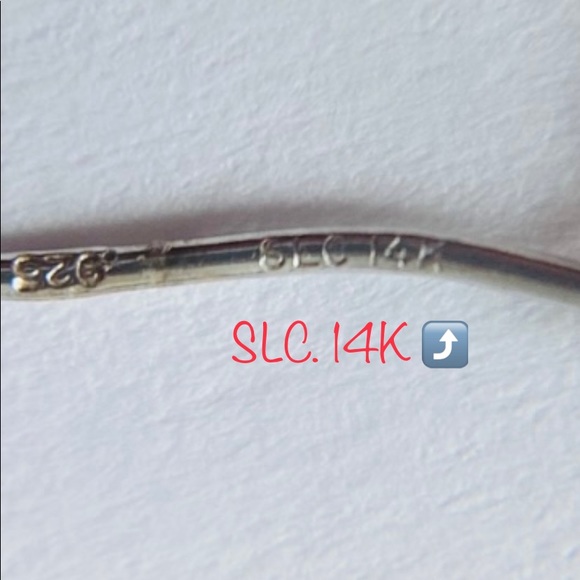 Estate SLC 14K Tri-Gold & Sterling Silver Hoops - Picture 6 of 10